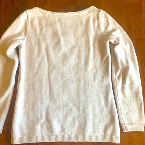 White House Black Market M white sweater w/ sparking details - Picture 5 of 7